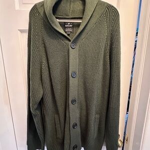 X Ray Shawl Collar Button-Front Men's Sweater Forest Green